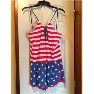Red, white, & blue 4th of July romper